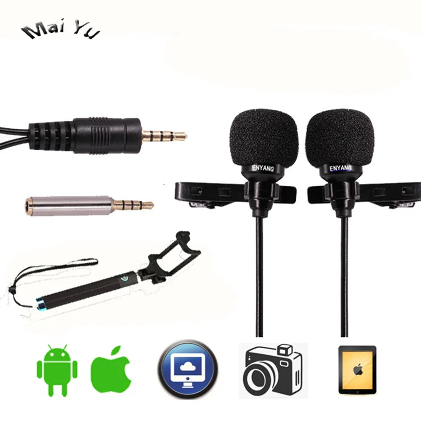 Professional Lapel Mobile Phone Microphone with Two Recording Microfone Condensador for iPhone Samsung etc Phone Selfie Stick
Professional Lapel Mobile Phone Microphone with Two Recording Microfone Condensador for iPhone Samsung etc Phone Selfie Stick