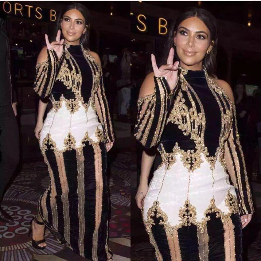 2017 Celebrity Luxurious Beaded Long Design Sexy Off the Shoulder Dress Kim Kadashian Runway Dress
2017 Celebrity Luxurious Beaded Long Design Sexy Off the Shoulder Dress Kim Kadashian Runway Dress