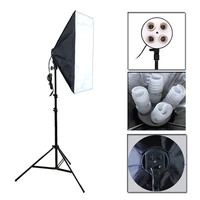 Photo Studio Softbox Kit Four Socket Lamp Holder + 50*70CM Flash Lighting Softbox +2m Light Stand Photo Soft Box image