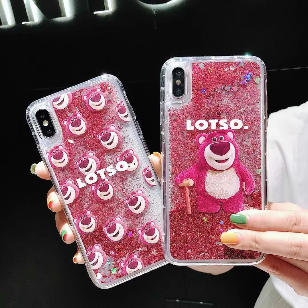 Cute cartoon strawberry bear dynamic flash liquid quicksand case for iphone 6 6s 7 8 plus xs max transparent silicone phone case
Cute cartoon strawberry bear dynamic flash liquid quicksand case for iphone 6 6s 7 8 plus xs max transparent silicone phone case