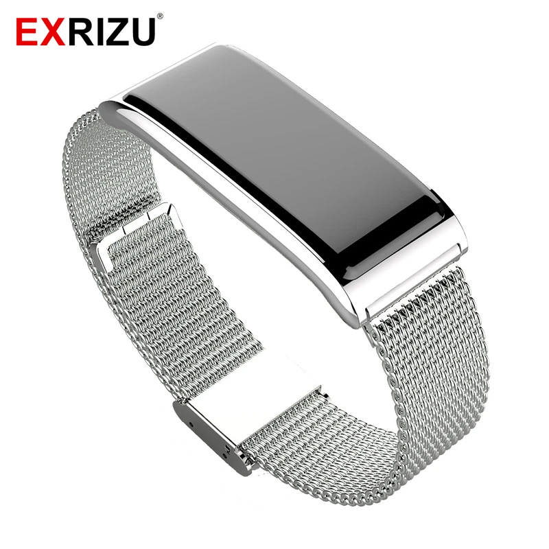 

EXRIZU C9-Plus Smart Wristband Metal Stainless Steel Strap Band Dynamic & Static Heart Rate Monitor Blood Pressure Meter Sport