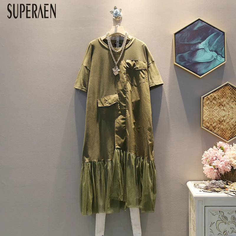 SuperAen 2019 Summer New Korean Style Women Dress Cotton Temperament Casual Ladies Dress Loose Pluz Size Short-sleeved Dresses
SuperAen 2019 Summer New Korean Style Women Dress Cotton Temperament Casual Ladies Dress Loose Pluz Size Short-sleeved Dresses