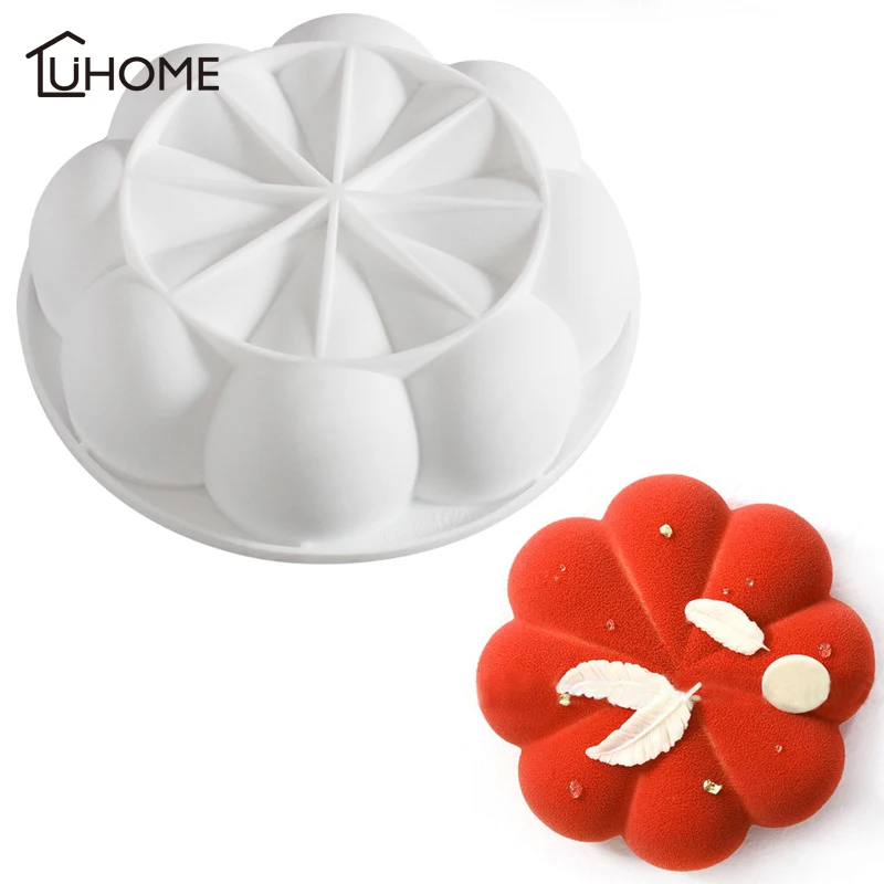 

Ripple Garland Flower 3D Mousse Cake Moulds for Ice Creams Chocolates Cake Mold Pan Bakeware Geometric Shaped Cake Tools 4 Style