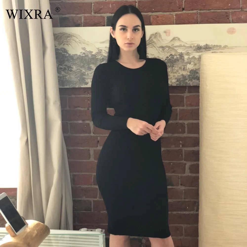 Wixra Fashion Women Long Sleeve Bodycon Sexy High Street Solid Dresses Back Split O Neck Knitted Knee-Length Dress For Women
Wixra Fashion Women Long Sleeve Bodycon Sexy High Street Solid Dresses Back Split O Neck Knitted Knee-Length Dress For Women