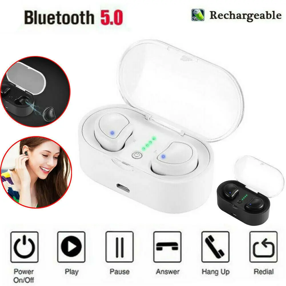 Black White Mini Bluetooth 5.0 Headset TWS Wireless Earphones Micro Cordless Earbuds Stereo Headsets For Iphone All Smart Phone
Black White Mini Bluetooth 5.0 Headset TWS Wireless Earphones Micro Cordless Earbuds Stereo Headsets For Iphone All Smart Phone
