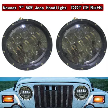 7 INCH Round LED Headlight with DRL Integrated LED 7'' 80W Headlights for Jeep Wrangler Harley Hummer FJ Cruise Defender L22
7 INCH Round LED Headlight with DRL Integrated LED 7'' 80W Headlights for Jeep Wrangler Harley Hummer FJ Cruise Defender L22