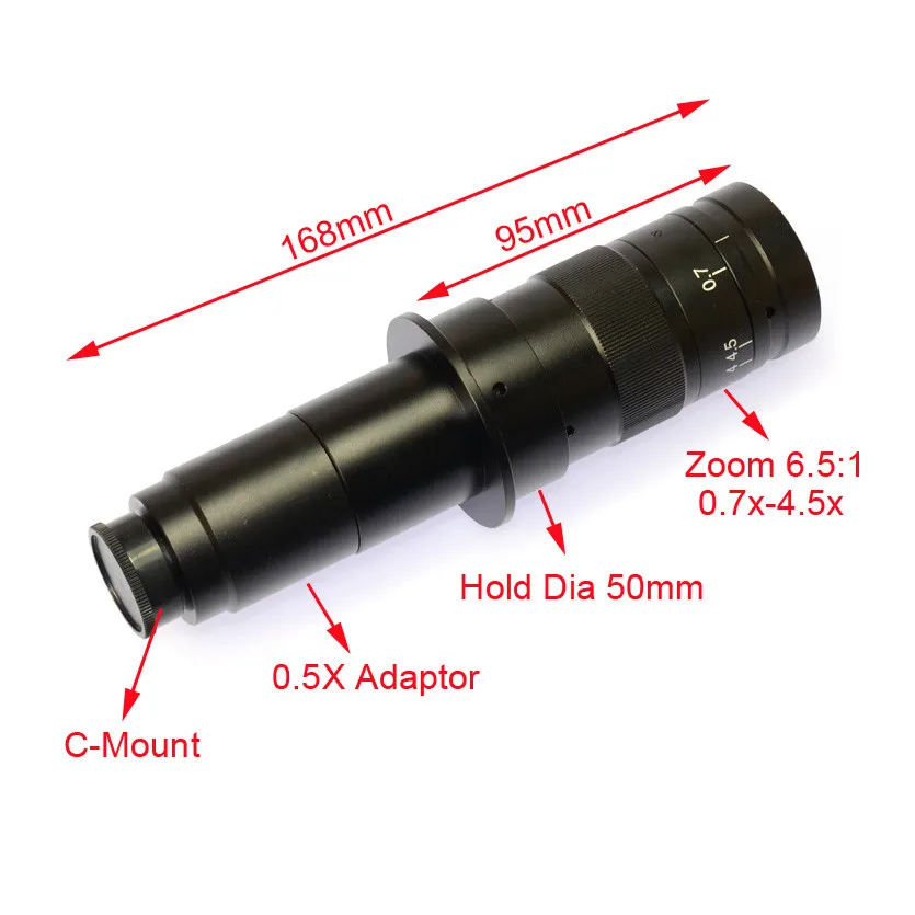 Best Classical 10X~180X Adjustable Magnification 25mm Zoom C-mount Lens 0.7X~4.5X Industry Microscope Camera Eyepiece zoom Lens
Best Classical 10X~180X Adjustable Magnification 25mm Zoom C-mount Lens 0.7X~4.5X Industry Microscope Camera Eyepiece zoom Lens