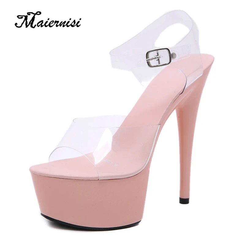 MAIERNISI Women Sandale Summer Car Show Stilettos Pumps Female PVC Transparent Crystal High Heels 15CM Ladies Shoes Sandals
MAIERNISI Women Sandale Summer Car Show Stilettos Pumps Female PVC Transparent Crystal High Heels 15CM Ladies Shoes Sandals
