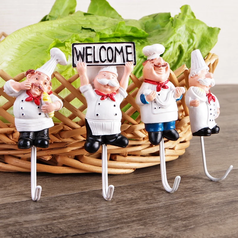 4Pcs Chef Shape Strong Home Kitchen Hooks Creative Clothing Display Racks Door Wall Hooks Bag Keys Sticky Holder
4Pcs Chef Shape Strong Home Kitchen Hooks Creative Clothing Display Racks Door Wall Hooks Bag Keys Sticky Holder