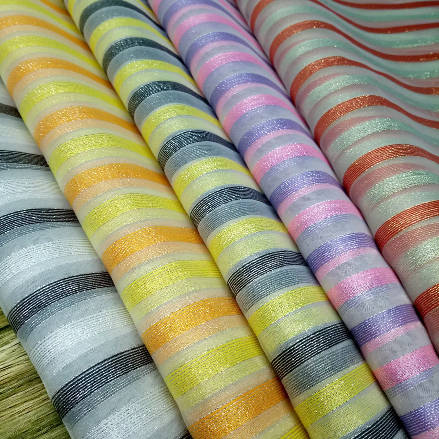 Metallic Organza Fabric Organdy Thin Tulle with Jacquard Shiny Stripped Craft Cloth Material Decoration Fabric
Metallic Organza Fabric Organdy Thin Tulle with Jacquard Shiny Stripped Craft Cloth Material Decoration Fabric