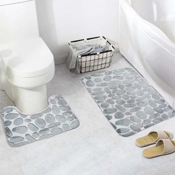 2pcs/set 3D Stone Memory Foam 2pcs Bath Mats Set Anti-slip Floor Mats Bathroom Toilet Rugs Absorbent Bathroom Matrresses
2pcs/set 3D Stone Memory Foam 2pcs Bath Mats Set Anti-slip Floor Mats Bathroom Toilet Rugs Absorbent Bathroom Matrresses