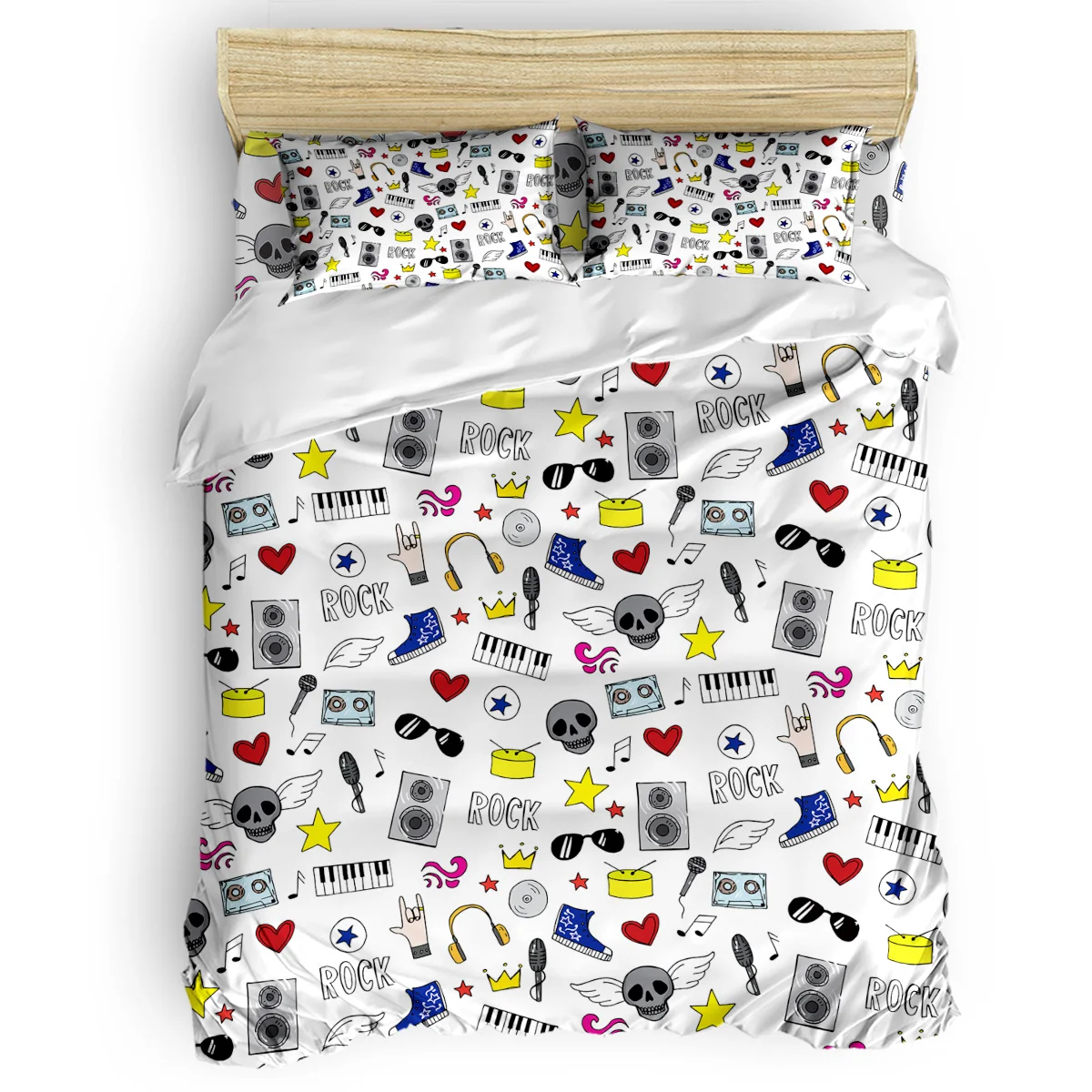 Rock Music Tape Piano Comforter Cover Set 4 Piece Bedding Sets Machine Washable Forefather's Day California King Comforter Sets
Rock Music Tape Piano Comforter Cover Set 4 Piece Bedding Sets Machine Washable Forefather's Day California King Comforter Sets