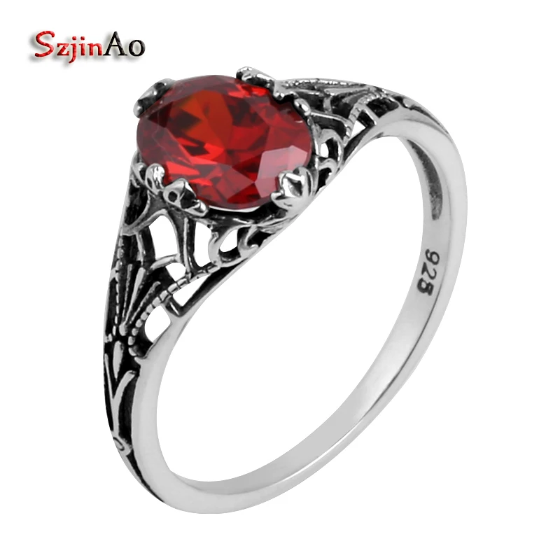 Szjinao Wholesale Jewelry Processing Gold And Silver Details Antique Jewelry 1ct Garnet Women 925 Sterling Silver Ring
Szjinao Wholesale Jewelry Processing Gold And Silver Details Antique Jewelry 1ct Garnet Women 925 Sterling Silver Ring