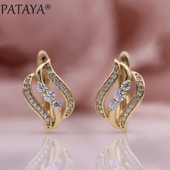 PATAYA New 585 Rose Gold Hollow Micro-wax Inlay Natural Zircon Circle Dangle Earrings Women Wedding Party Luxury Fine Jewelry
PATAYA New 585 Rose Gold Hollow Micro-wax Inlay Natural Zircon Circle Dangle Earrings Women Wedding Party Luxury Fine Jewelry