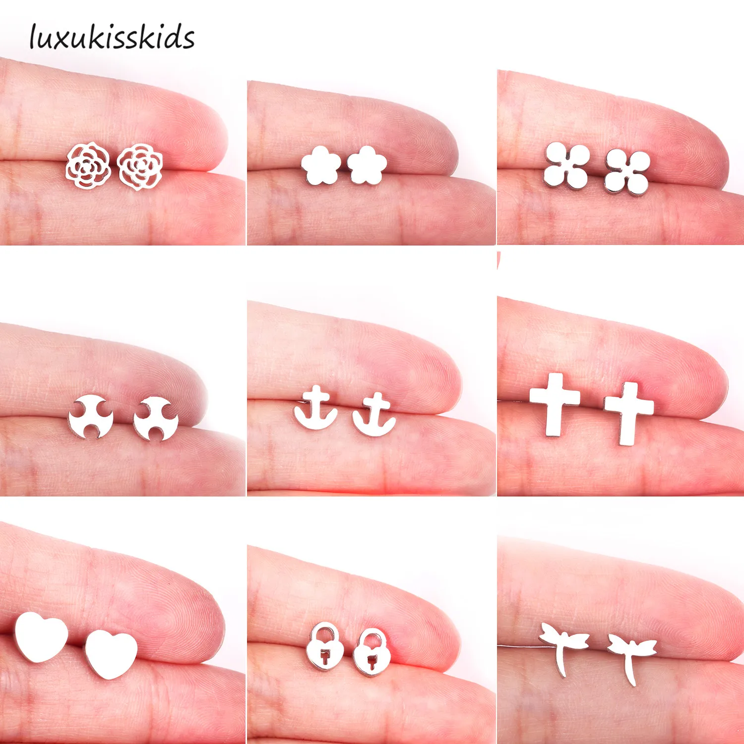 LUXUKISSKIDS Top 316L Stainless Steel Small Stud Earrings Set Jewelry Gold Silver Stud Earring For Women/Girl/Men Gift
LUXUKISSKIDS Top 316L Stainless Steel Small Stud Earrings Set Jewelry Gold Silver Stud Earring For Women/Girl/Men Gift