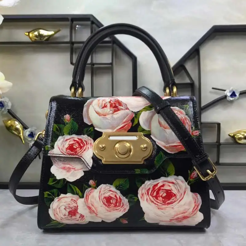 2009 European and American Rose with Peony Flower Printing Handbag