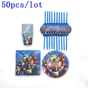 Hero Theme 50Pcs/lot Thor Avenger Theme Cup Plate Plastic Straw Napkins Baby Shower Kid Birthday Party Decoration Supplies
Hero Theme 50Pcs/lot Thor Avenger Theme Cup Plate Plastic Straw Napkins Baby Shower Kid Birthday Party Decoration Supplies