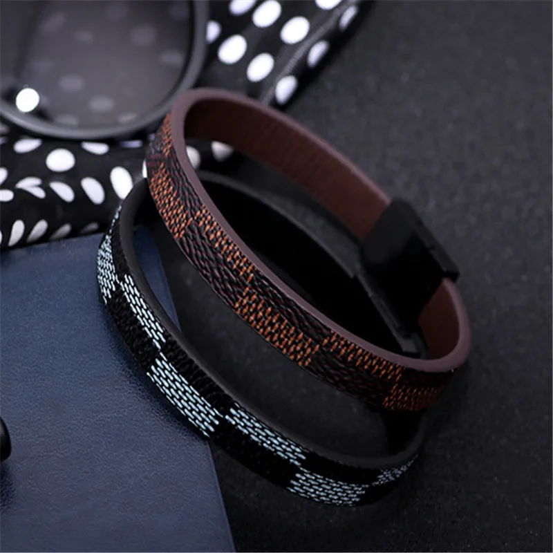 Luxury Brand Leather Bracelets Homme Jewelry Stainless Steel Geometric Clasps Leather Bangles Charm Bracelet For Men
Luxury Brand Leather Bracelets Homme Jewelry Stainless Steel Geometric Clasps Leather Bangles Charm Bracelet For Men