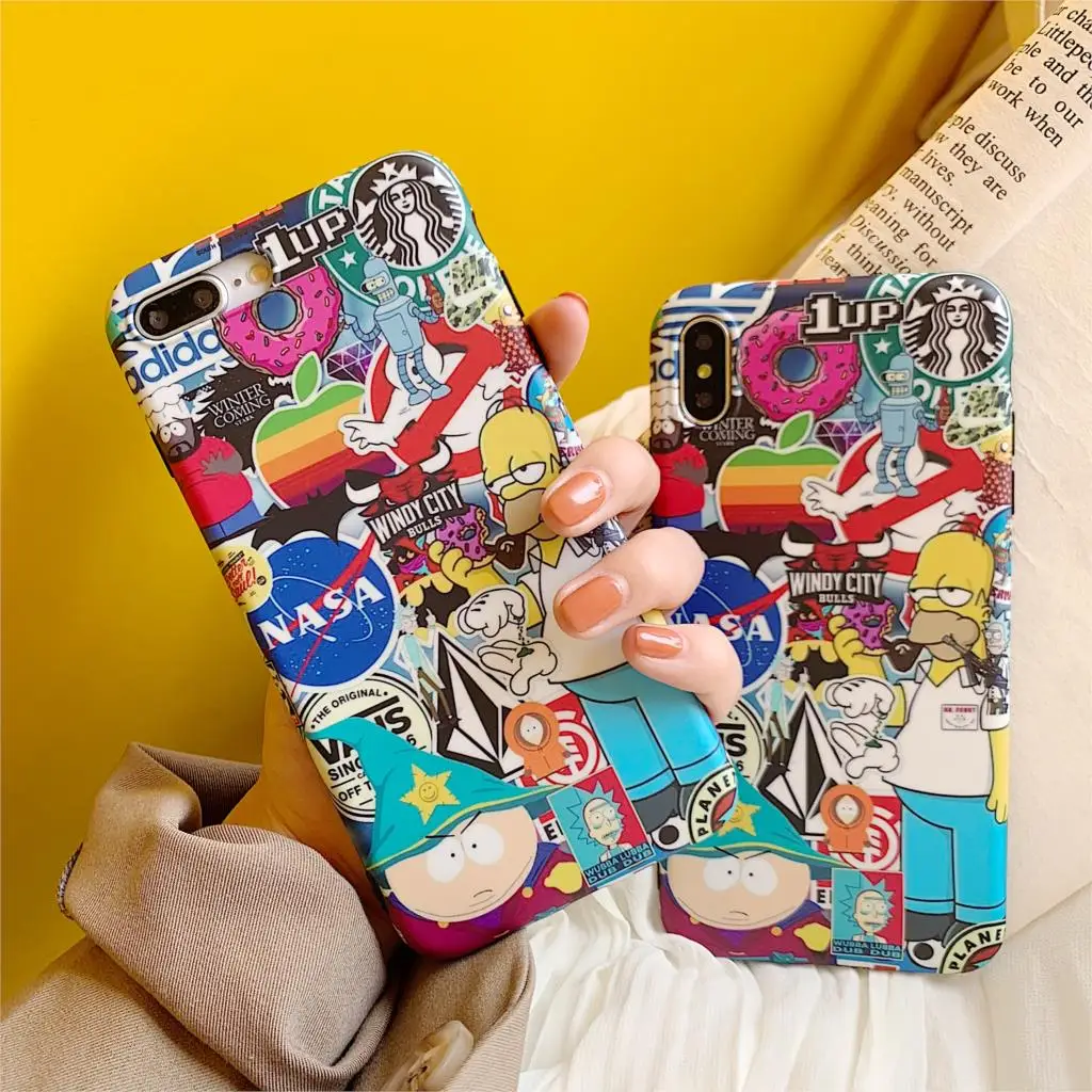 New Tide brand cartoon fun pattern Simpson phone case For iphone Xs max Xr Xs X 6 6s 7 8 plus cool boy silicone back cover Capa
New Tide brand cartoon fun pattern Simpson phone case For iphone Xs max Xr Xs X 6 6s 7 8 plus cool boy silicone back cover Capa