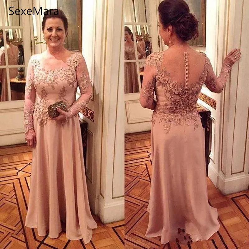 Mother Of The Bride Groom Dresses Jewel Neck Lace Appliques Long Sleeves Plus Size Wedding Party Evening Gowns Custom Made Size
Mother Of The Bride Groom Dresses Jewel Neck Lace Appliques Long Sleeves Plus Size Wedding Party Evening Gowns Custom Made Size
