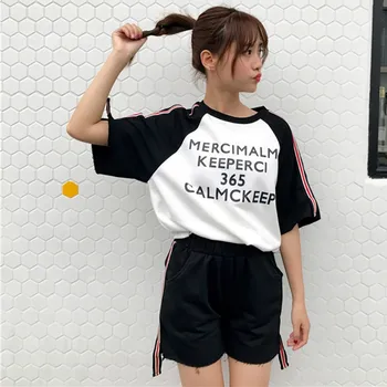 Fashion Casual Two-Piece Set Girl Set Color Block Loose Simple Sweet O-Neck Short-sleeved Tops+ Wide Leg Shorts
Fashion Casual Two-Piece Set Girl Set Color Block Loose Simple Sweet O-Neck Short-sleeved Tops+ Wide Leg Shorts
