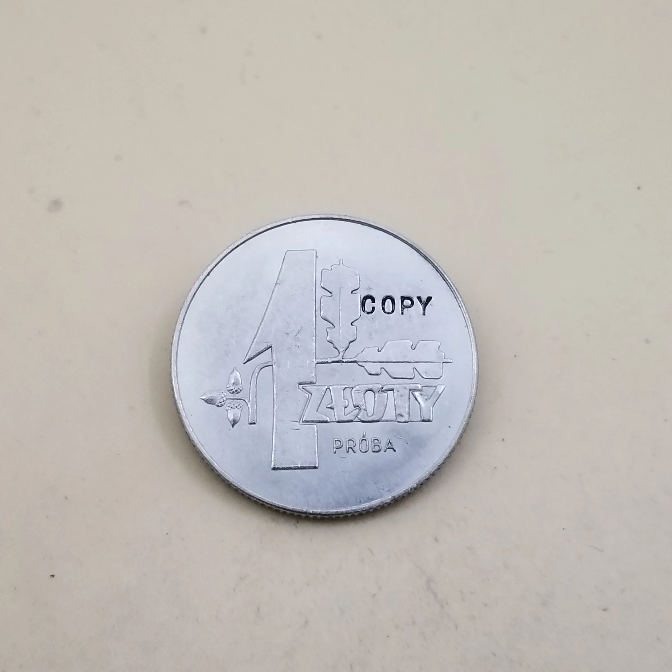 COPY 1958 Poland 1 Zloty (Oak leaves; Trial Strike) Nickel Copy coins Commemorative Coins Art Collection
COPY 1958 Poland 1 Zloty (Oak leaves; Trial Strike) Nickel Copy coins Commemorative Coins Art Collection