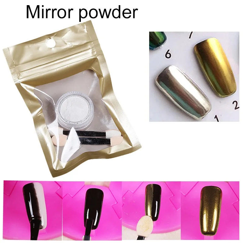 1g/Box Gold Sliver Glitter Shinning Mirror powder with 2 Brushes for Nail Gel Polish Powder Nail Art DIY Chrome Pigment
1g/Box Gold Sliver Glitter Shinning Mirror powder with 2 Brushes for Nail Gel Polish Powder Nail Art DIY Chrome Pigment