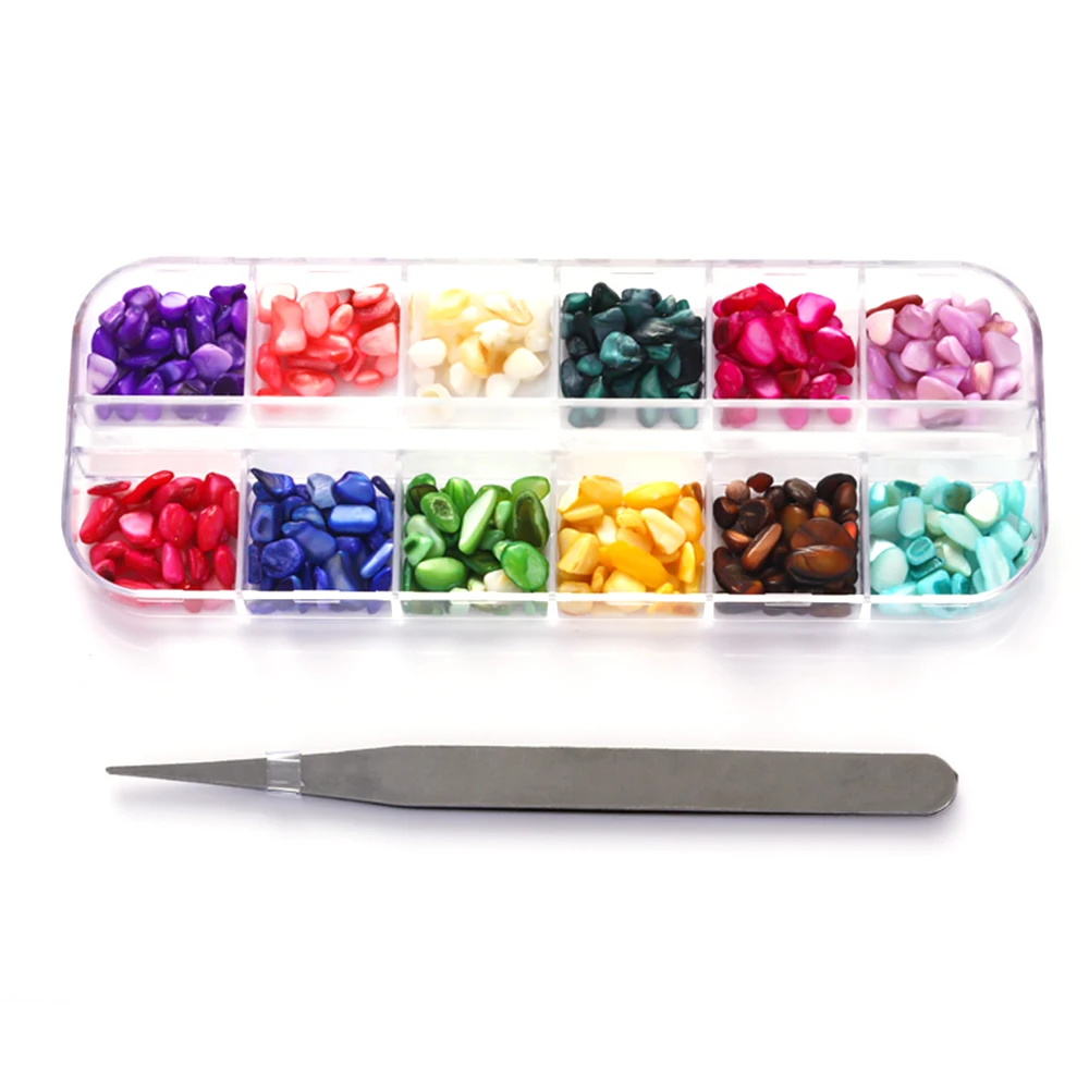 Y&W&F 1pc 12-colored Nail Art Shell Stones Platte +1pc Tweezers 2 in 1 Nail Art Set Multi-usage Nail Art Tools Accessories Kit
Y&W&F 1pc 12-colored Nail Art Shell Stones Platte +1pc Tweezers 2 in 1 Nail Art Set Multi-usage Nail Art Tools Accessories Kit