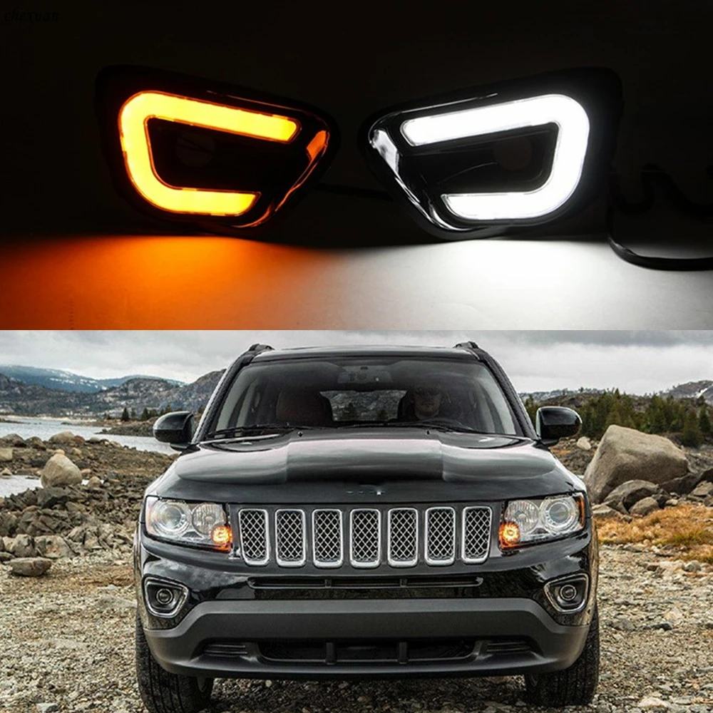 CSCSNL 1 set LED DRL Daytime Running Lights With turnning yellow signal Lamp For Jeep Compass 2011 2012 2013 2014 2015 2016
CSCSNL 1 set LED DRL Daytime Running Lights With turnning yellow signal Lamp For Jeep Compass 2011 2012 2013 2014 2015 2016