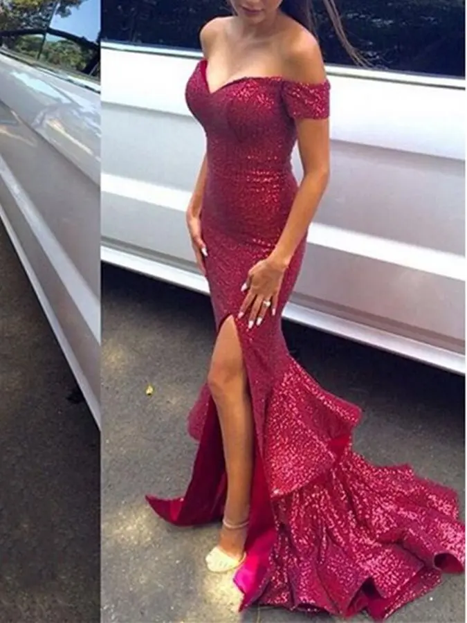 robe de soriee Off-the-Shoulder Pick-Ups Sequins Split Evening Gowns 2020 Vestidos de Noiva Custom Long Prom Formal Party Drsses
robe de soriee Off-the-Shoulder Pick-Ups Sequins Split Evening Gowns 2020 Vestidos de Noiva Custom Long Prom Formal Party Drsses