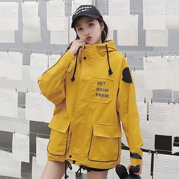 Women Letter Printed Bomber Windbreaker Big Pocket Hooded Jackets Spring Autumn Large Size Loose Casual Windbreaker Coat NO834
Women Letter Printed Bomber Windbreaker Big Pocket Hooded Jackets Spring Autumn Large Size Loose Casual Windbreaker Coat NO834