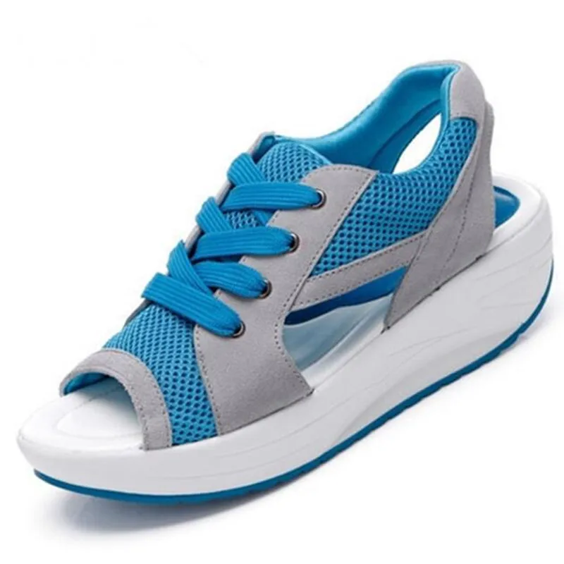 YeddaMavis Women Mesh Sandals Shoes New 2019 Summer Fashion Women's Sandals Casual Mesh Shoes Ladies Lace Up Wedge Sandals Blue
YeddaMavis Women Mesh Sandals Shoes New 2019 Summer Fashion Women's Sandals Casual Mesh Shoes Ladies Lace Up Wedge Sandals Blue