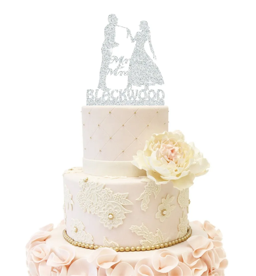 Индивидуальные свадебные топперы для торта невесты и жениха блестящие украшения