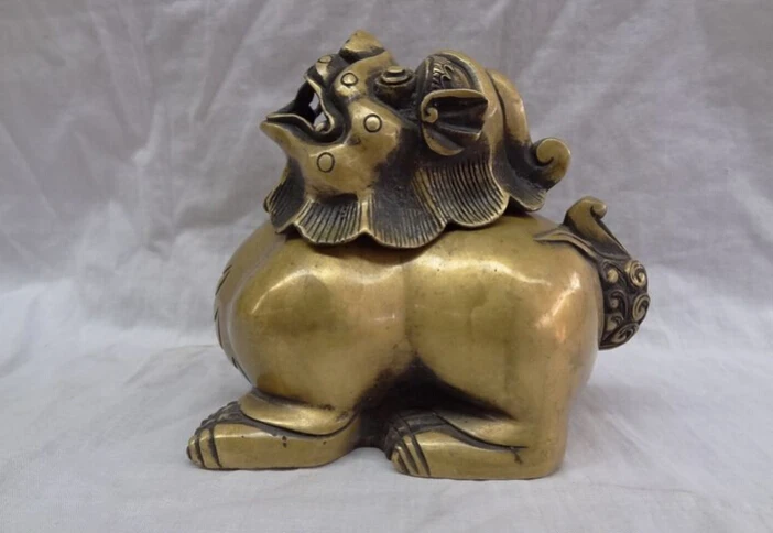 S2365 Chinese Pure Bronze Foo Fu Dog Lion Unicorn PiXiu Statue Incense Burner Censer D0318
S2365 Chinese Pure Bronze Foo Fu Dog Lion Unicorn PiXiu Statue Incense Burner Censer D0318