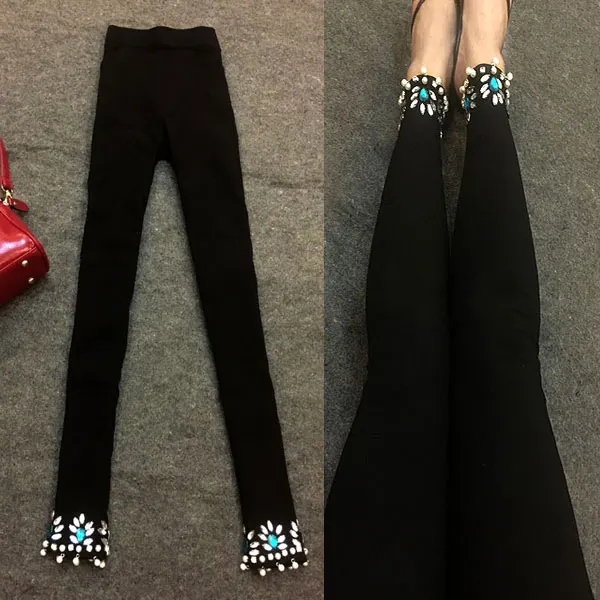 2019 spring summer national style pearls women skinny rhinestones ankle length leggings plus size 3XL
2019 spring summer national style pearls women skinny rhinestones ankle length leggings plus size 3XL