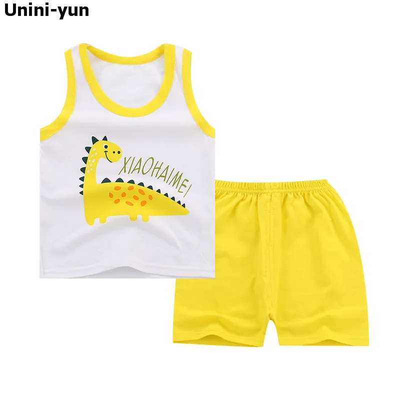 Unini-yun/комплекты летней одежды для маленьких девочек комплект модный детский