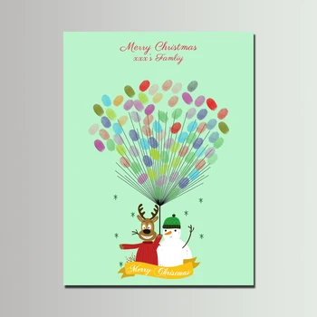 Merry Christmas Fingerprint Tree Painting, Custom Name DIY Souvenirs Guest Book, Deer Snow Man Canvas Painting For Family Party
Merry Christmas Fingerprint Tree Painting, Custom Name DIY Souvenirs Guest Book, Deer Snow Man Canvas Painting For Family Party
