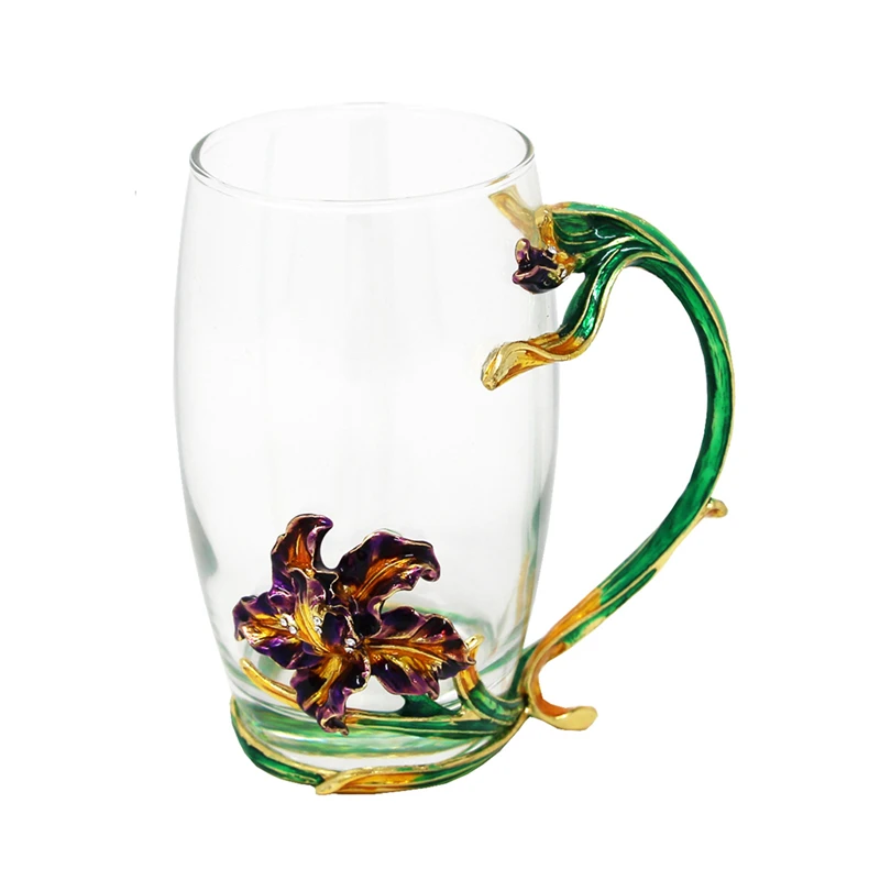 KEYTREND Luxury Enamel Coffee Mug with Green Handgrip and Rhinestones Decorated Flower Design Drinking Glass Cups AECL093
KEYTREND Luxury Enamel Coffee Mug with Green Handgrip and Rhinestones Decorated Flower Design Drinking Glass Cups AECL093