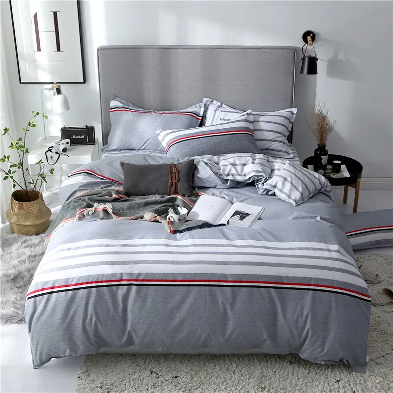 Gray stripe Bedding Set Kid Girls Adult Linen Soft Duvet Cover Pillowcase Bed Sheet/fit sheet twin Queen king size 4pcs
Gray stripe Bedding Set Kid Girls Adult Linen Soft Duvet Cover Pillowcase Bed Sheet/fit sheet twin Queen king size 4pcs