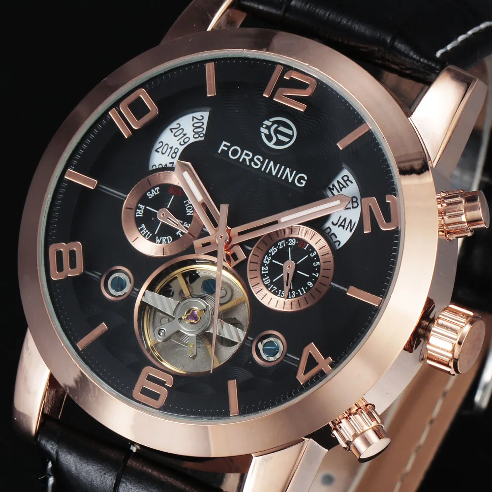 Tourbillion Automatic Mens Watches FORSINING Brand Luxury Leather Strap Calendar Mechanical Rose Gold Wristwatch Gift Men Clock
Tourbillion Automatic Mens Watches FORSINING Brand Luxury Leather Strap Calendar Mechanical Rose Gold Wristwatch Gift Men Clock