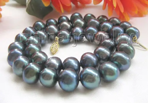Gorgeous 17" 11mm peacock black round freshwater pearl necklace - 14k gold clasp^^^@^Noble style Natural Fine jewe FREE SHIPPING
Gorgeous 17" 11mm peacock black round freshwater pearl necklace - 14k gold clasp^^^@^Noble style Natural Fine jewe FREE SHIPPING
