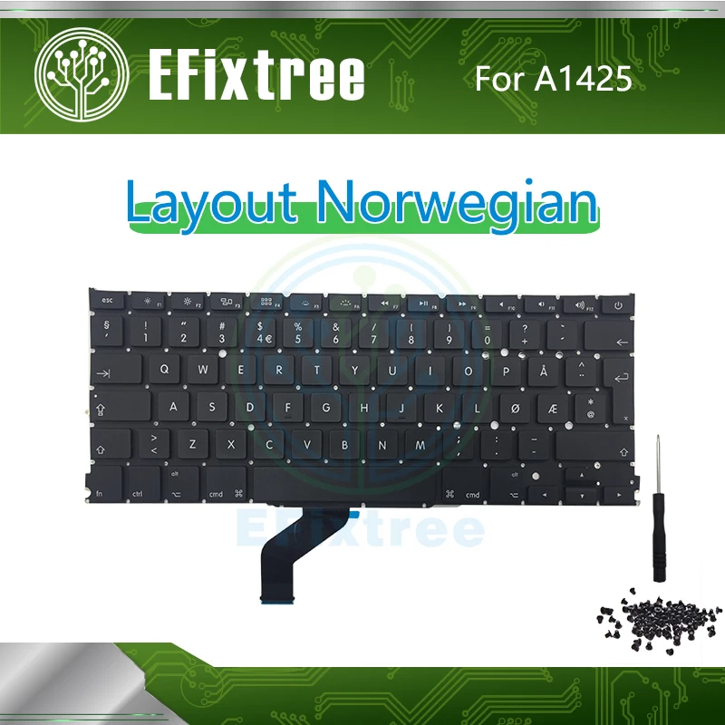 Norwegian Keyboard For Macbook Pro Retina 13" A1425 Layout Keyboard With Screwdriver EMC 2557 EMC 2672 Late 2012 Early 2013
Norwegian Keyboard For Macbook Pro Retina 13" A1425 Layout Keyboard With Screwdriver EMC 2557 EMC 2672 Late 2012 Early 2013