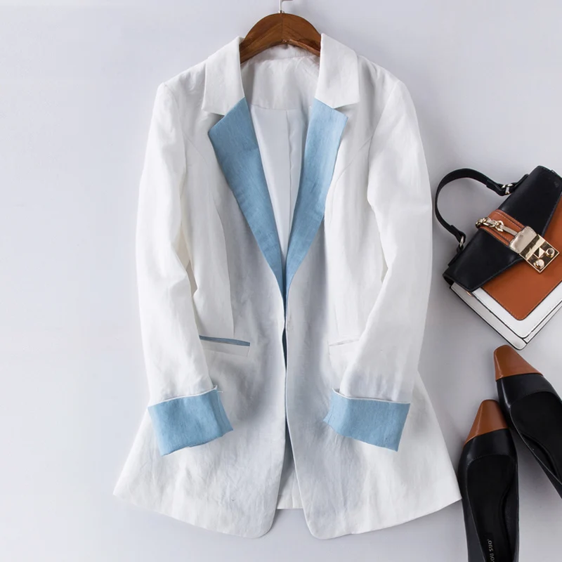 Summer Spring White Casual Women Cotton linen Blazer Jacket Female Business Suit Jaquetas Feminino Casaco Ladies Blazers Tops
Summer Spring White Casual Women Cotton linen Blazer Jacket Female Business Suit Jaquetas Feminino Casaco Ladies Blazers Tops