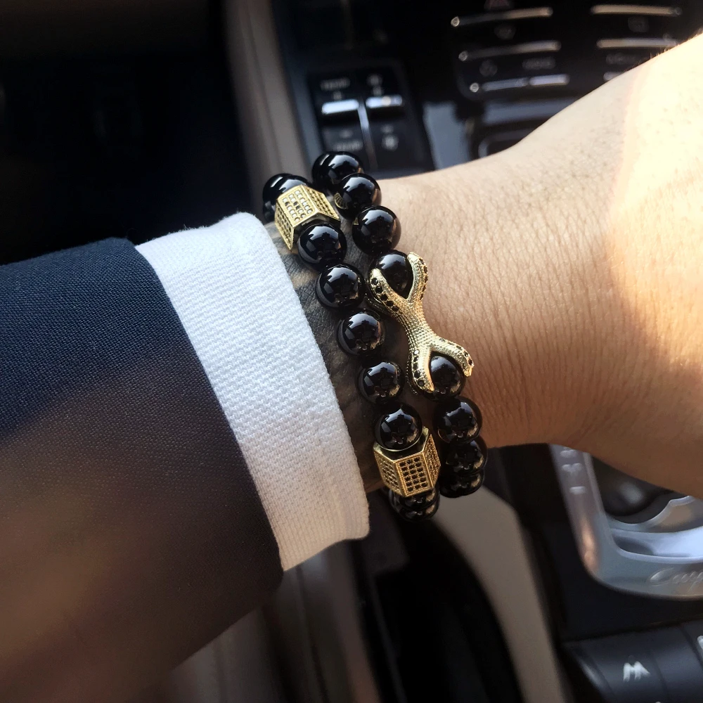 Mcllroy Bracelet Men/Charm/Bracelet for Men Black Stone Bead with Pave Setting Crown Lion Fashion Couple Bracelet Bangle Jewelry
Mcllroy Bracelet Men/Charm/Bracelet for Men Black Stone Bead with Pave Setting Crown Lion Fashion Couple Bracelet Bangle Jewelry