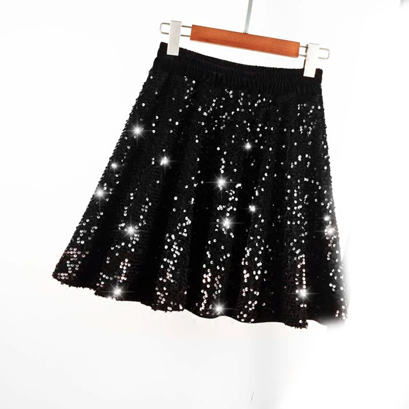 Summer Spring Fashion Ladies Women Loose Elastic High Waisted Black Sequined Skirt , Fall Female Woman Glitters Skirts
Summer Spring Fashion Ladies Women Loose Elastic High Waisted Black Sequined Skirt , Fall Female Woman Glitters Skirts