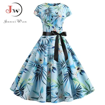 Elegant Vintage Dress Floral Print Short Sleeve Summer Clothes for Women Casual A-Line Office Party Beach Midi Dress Robe Femme
Elegant Vintage Dress Floral Print Short Sleeve Summer Clothes for Women Casual A-Line Office Party Beach Midi Dress Robe Femme