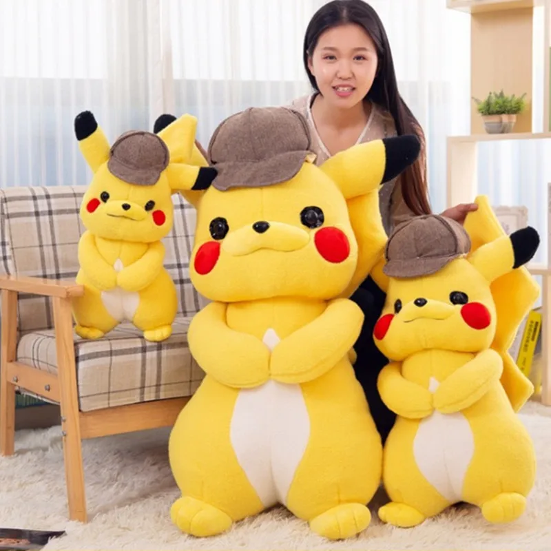 

30cm Detective Pikachu Plush Toy High Quality Cute Anime Plush Toys Children's Gift Toy Kids Cartoon Peluche Pikachu Plush Doll