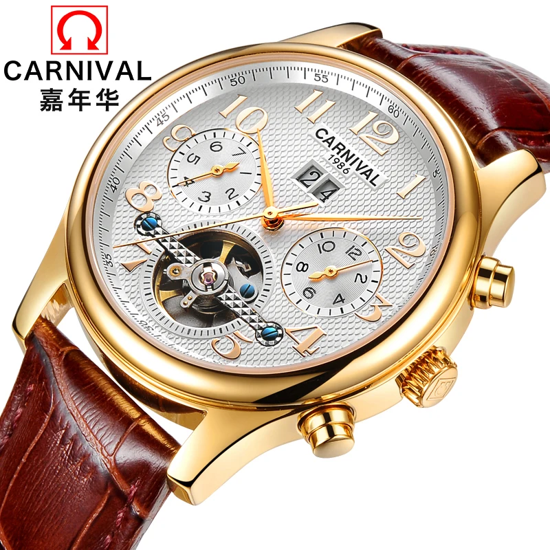 men watches automatic mechanical erkek kol saati otomatik karneval tourbillon watch Date Week Month Waterproof carneval zegarek
men watches automatic mechanical erkek kol saati otomatik karneval tourbillon watch Date Week Month Waterproof carneval zegarek