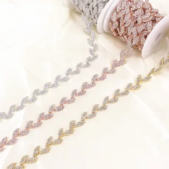 5yards/roll Silver/Gold/Rose Gold Leaf Crystal Rhinestone Trim Chain by the Yard for DIY Handmade Waist Belt Jewelry Necklace
5yards/roll Silver/Gold/Rose Gold Leaf Crystal Rhinestone Trim Chain by the Yard for DIY Handmade Waist Belt Jewelry Necklace