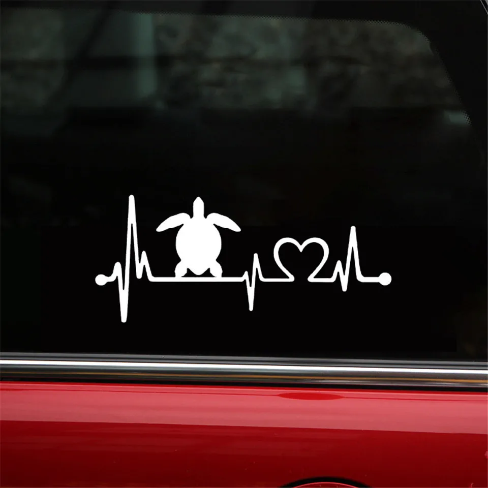 Cunymagos Sea Tortoise Heartbeat Lifeline Stickers Decals Vinyl Car Body Window Door Wall Reflective Stickers Funny Car Styling 20.48 (6)